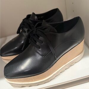 Black Platform Lace-Up Women's Shoes